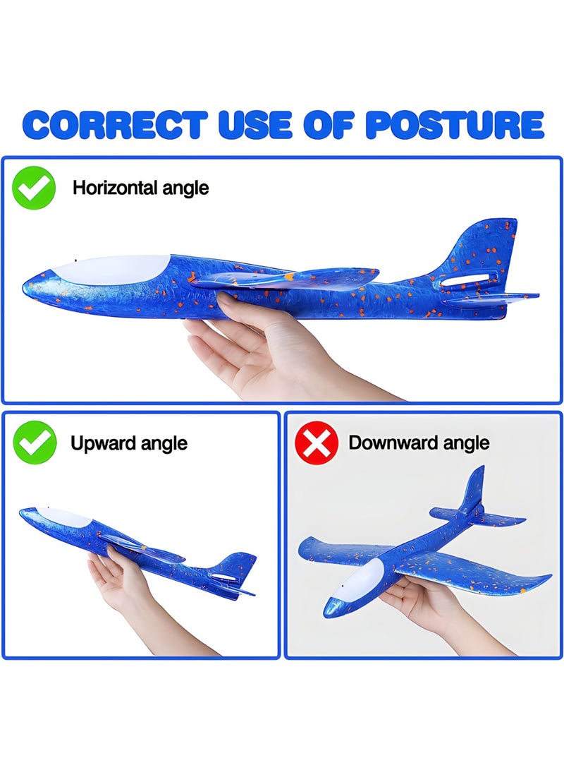 MAGIC VAULT 4 Pack LED Light Airplane Toys-17.5" Large Throwing Foam Plane-2 Flight Modes Glider Plane-Outdoor Flying Toys for Kids-Flying Toys Gift for Boys Girls 3 4 5 6 7 8 9 Years Old - Image 2