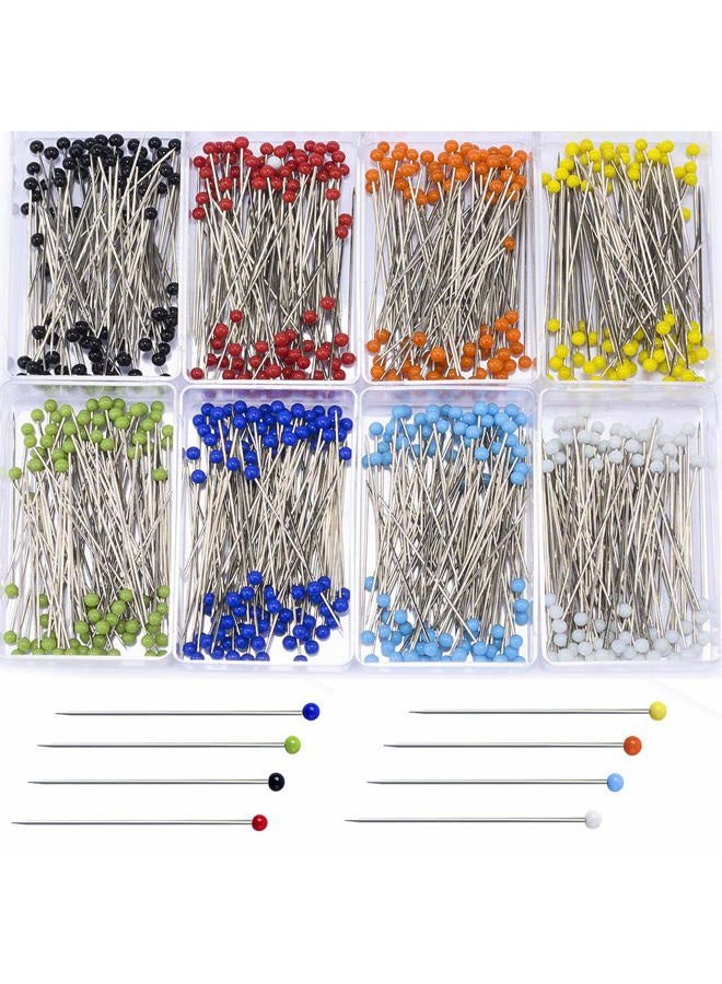 Tuzier Sewing Pins 800 PCS Straight Quilting Pins 1.6 in Glass Ball Head Pins for Fabric Crafting - Image 1