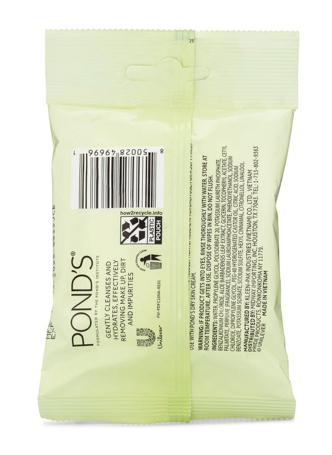 Pond's - Purify & Refresh Facial Wipes With Aloe Vera Makeup Remover Gently Cleanses And Hydrates Pre Moistened 10 Count 4Pack (40 Wipes) - Image 1