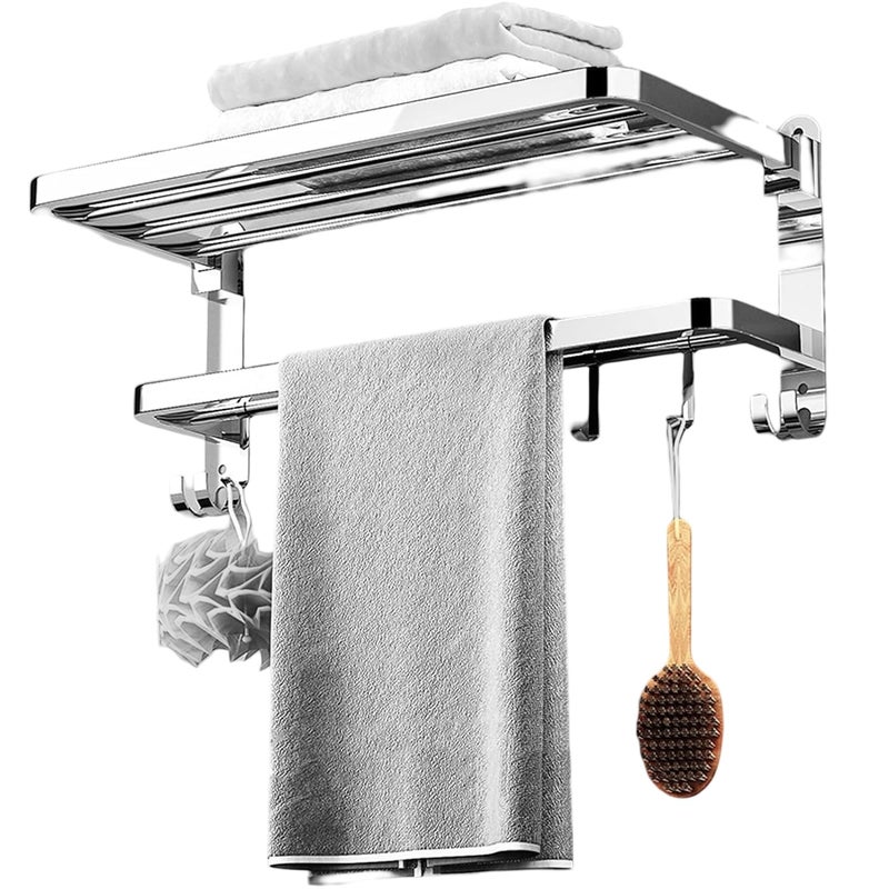 CIPLA PLAST Stainless Steel Folding Towel Rack for Bathroom/Towel Stand/Hanger/Bathroom Accessories (24 Inch) - Image 1