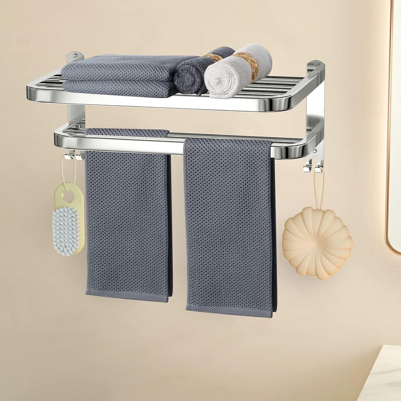 CIPLA PLAST Stainless Steel Folding Towel Rack for Bathroom/Towel Stand/Hanger/Bathroom Accessories (24 Inch) - Image 2