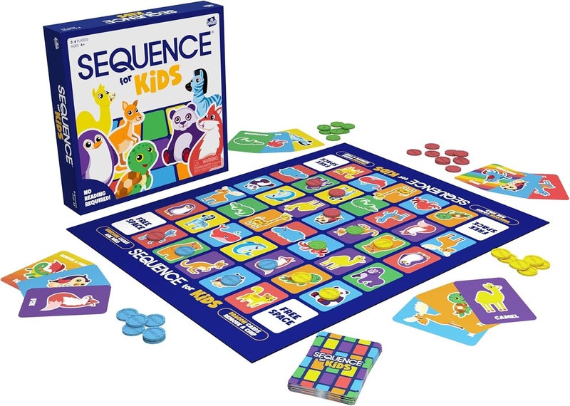 Jax SEQUENCE for Kids -- The 'No Reading Required' Strategy Game by Jax and Goliath, Multi Color, 11 inches (2-4 players) (Packaging May Vary) - Image 1