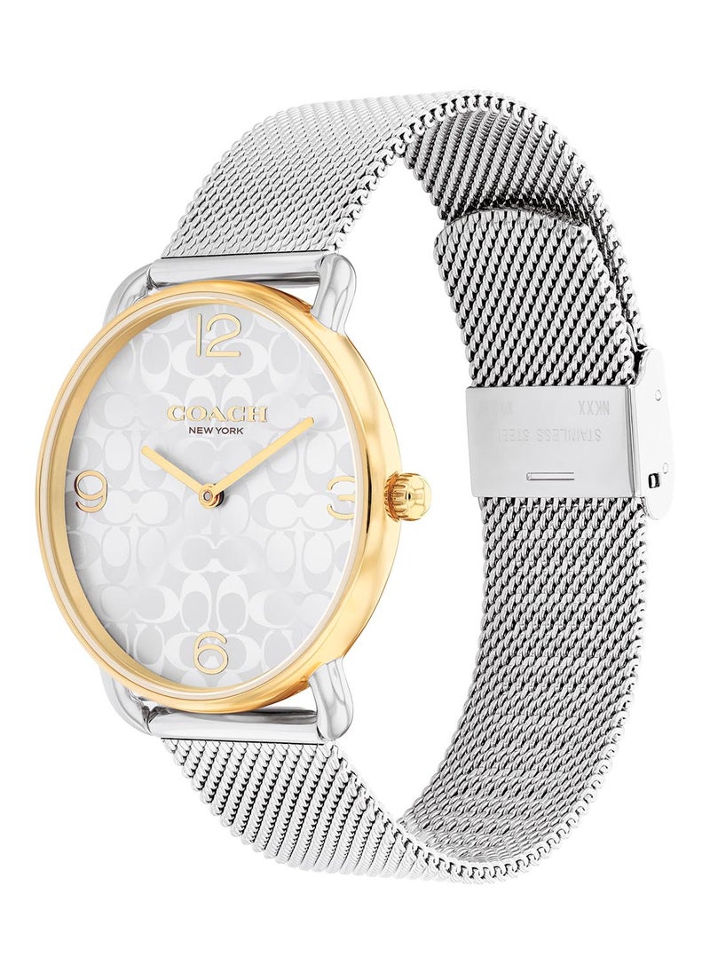 COACH COACH ROUND ANALOG WOMEN'S SILVER WHITE CASE WATCH - 14000117  - Image 1