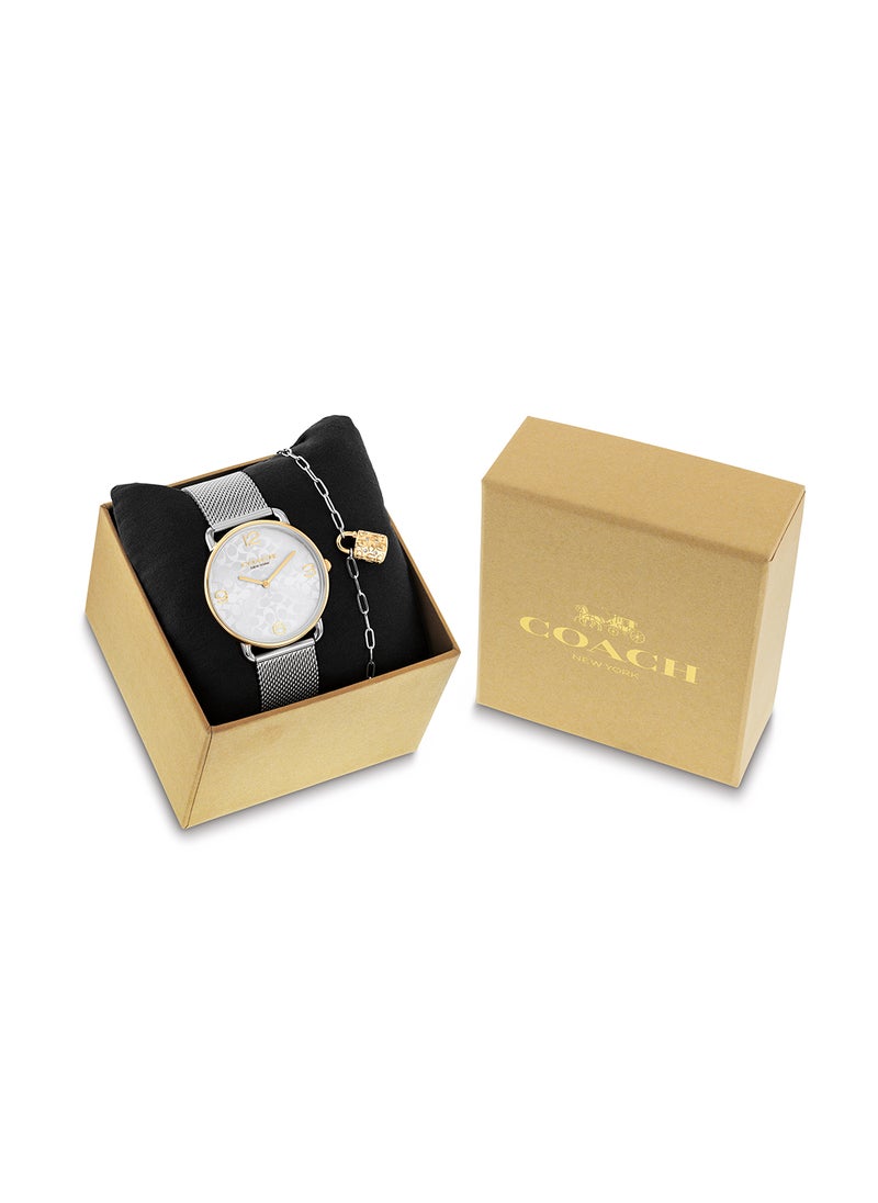 COACH COACH ROUND ANALOG WOMEN'S SILVER WHITE CASE WATCH - 14000117  - Image 5