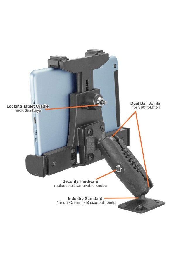 iBOLT TabDock Dock'n Lock Bizmount- Heavy Duty Industrial Composite Locking Drill Base Mount for All 7" - 10" Tablets- for Trucks/Vehicles/Wall Mount: Great for ELD, Fleets, and Restaurants - Image 3