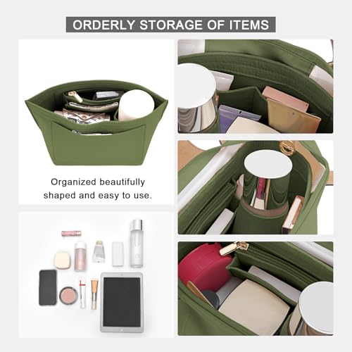 LOUKAYCCI Felt Purse Organizer Insert for Longchamp Le Pliage L Handbag Insert (Large,Forest Green) - Image 5