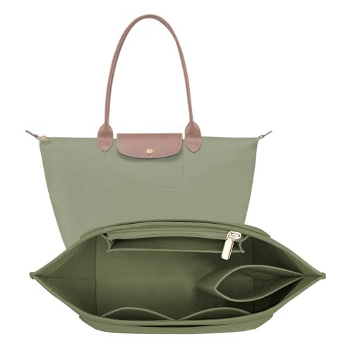 LOUKAYCCI Felt Purse Organizer Insert for Longchamp Le Pliage L Handbag Insert (Large,Forest Green) - Image 1