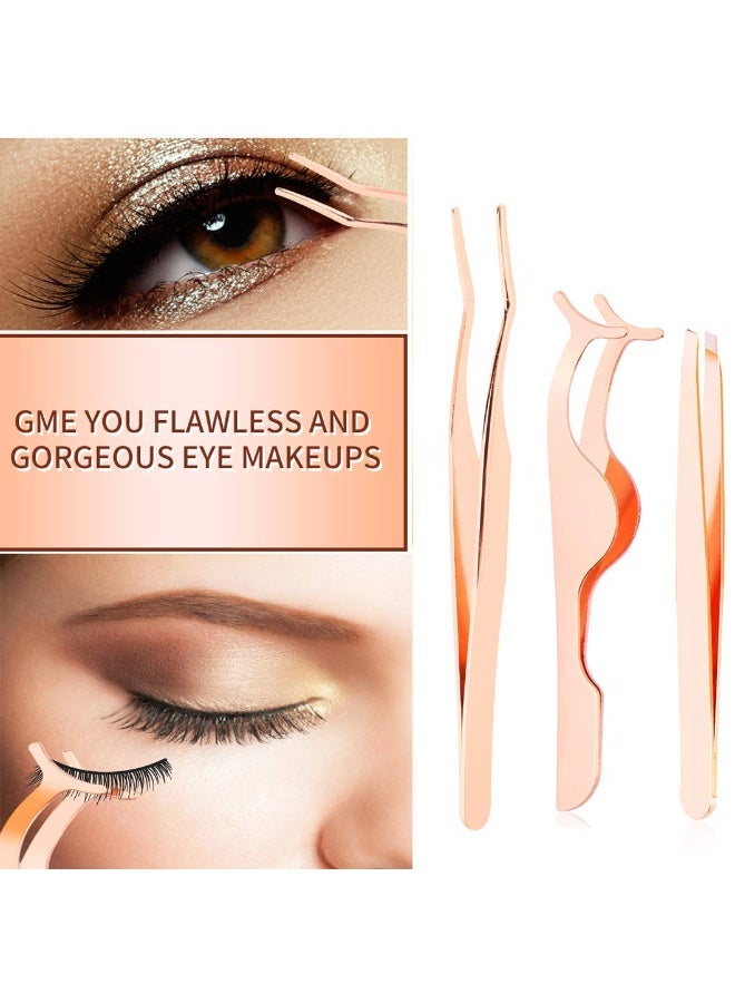 Generic 5 Pack Eyelash Applicators, Fake Eyelash Applicators, Eyebrow Curlers, Eyebrow Clippers Set (Rose Gold)  - Image 5