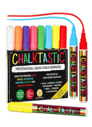 Chalkboard markers set of 8 washable erasable chalk ink dry erase pens for school chalkboard menu board & glass car window neon pastel white chalk pens gifts for artists - pzsku/ZEB65DD28E376860FDCA9Z/45/_/1706101749/64ef0c19-9c84-4d34-ad57-46239684be31