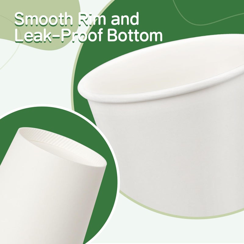 ECOEXTRA Coffee Cups 12 oz 300 Pack, 12 oz Paper Cups, Hot Beverage Drinking Cups, White Paper Hot Disposable Coffee Cups, Suitable for Party, Picnic, Travel, and Events - Image 3