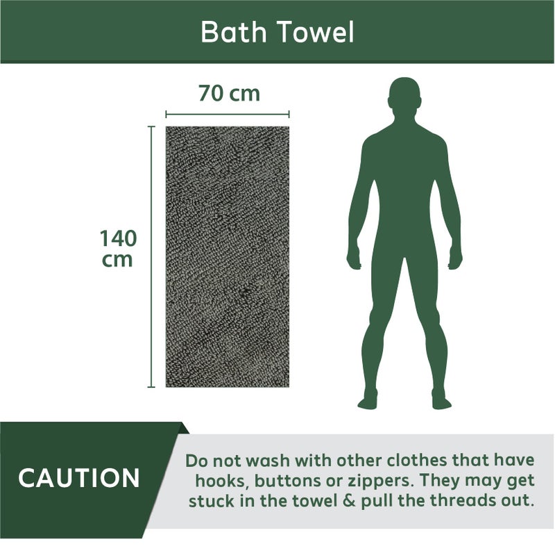 AUXIMPRO Bamboo Bath & Swim Towel, Super Absorbent & Soft, Antibacterial, 600 GSM, Full Size 140 cm x 70 cm, Grey - Image 3
