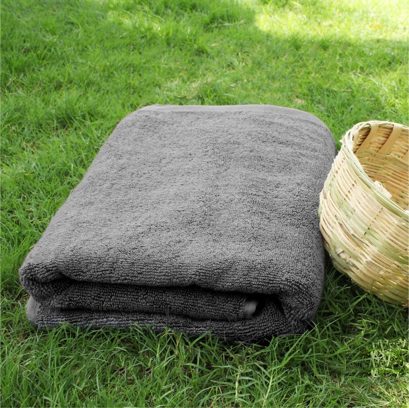 AUXIMPRO Bamboo Bath & Swim Towel, Super Absorbent & Soft, Antibacterial, 600 GSM, Full Size 140 cm x 70 cm, Grey - Image 5