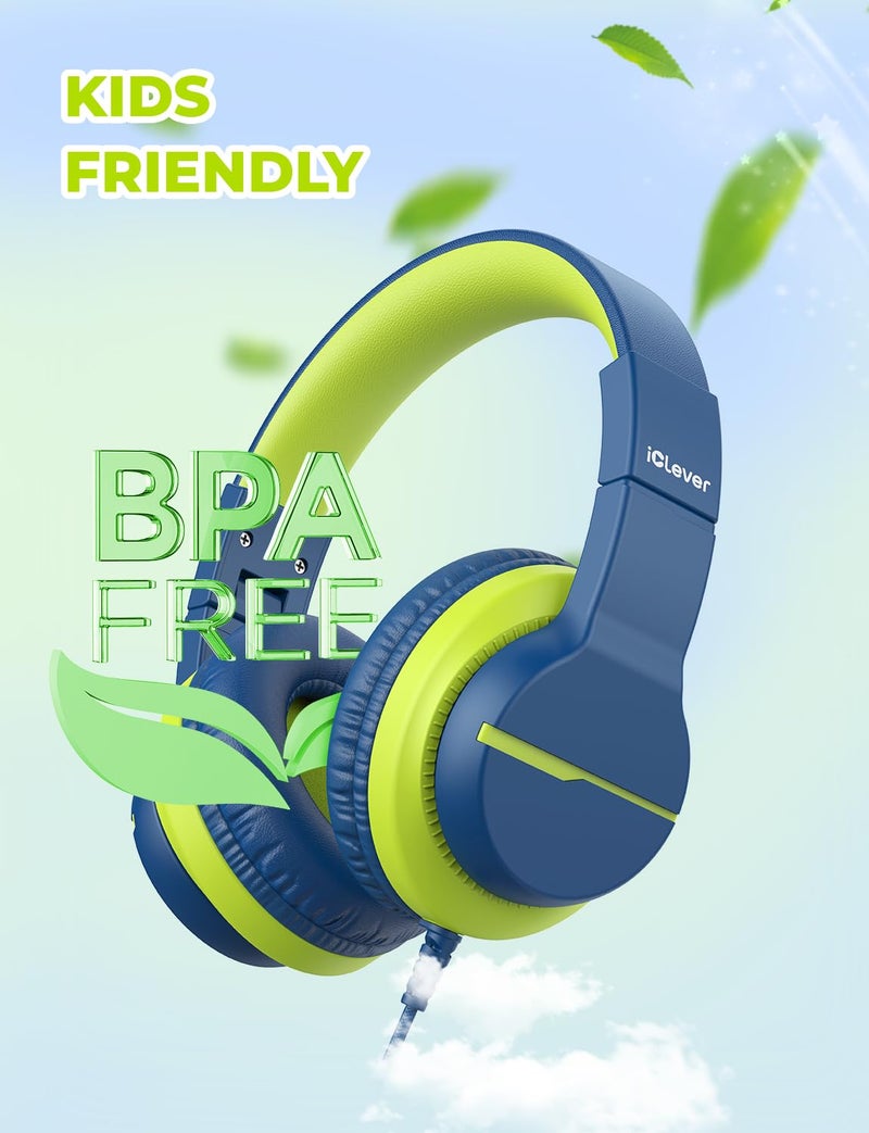 iClever USB C Headphones for Kids, Over-Ear for Boys Girls, Safe Volume 85dBA, Foldable Wired Kids Headphones for iPad, HS19S - Image 4