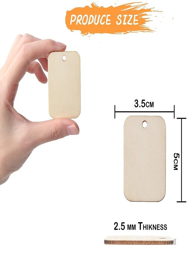ROOT KRAFT قطع خشبية من خشب MDF من ROOT KRAFT | قطع خشبية للأعمال اليدوية | خشب الصنوبر | بطاقات غير مطلية لسلسلة المفاتيح، والأعمال اليدوية، وزينة عيد الميلاد، والرسم | أعمال فنية من الراتنج | قطع من ألواح MDF، مستطيلة - [50 قطعة] - [5 سم × 3.5 سم] - Image 3
