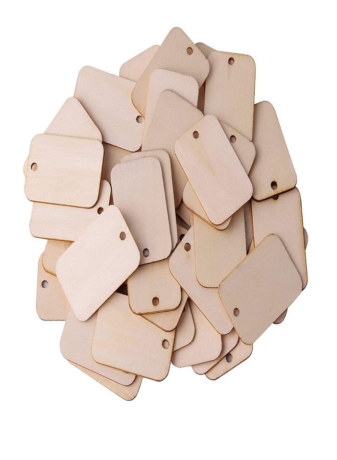 ROOT KRAFT قطع خشبية من خشب MDF من ROOT KRAFT | قطع خشبية للأعمال اليدوية | خشب الصنوبر | بطاقات غير مطلية لسلسلة المفاتيح، والأعمال اليدوية، وزينة عيد الميلاد، والرسم | أعمال فنية من الراتنج | قطع من ألواح MDF، مستطيلة - [50 قطعة] - [5 سم × 3.5 سم] - Image 1