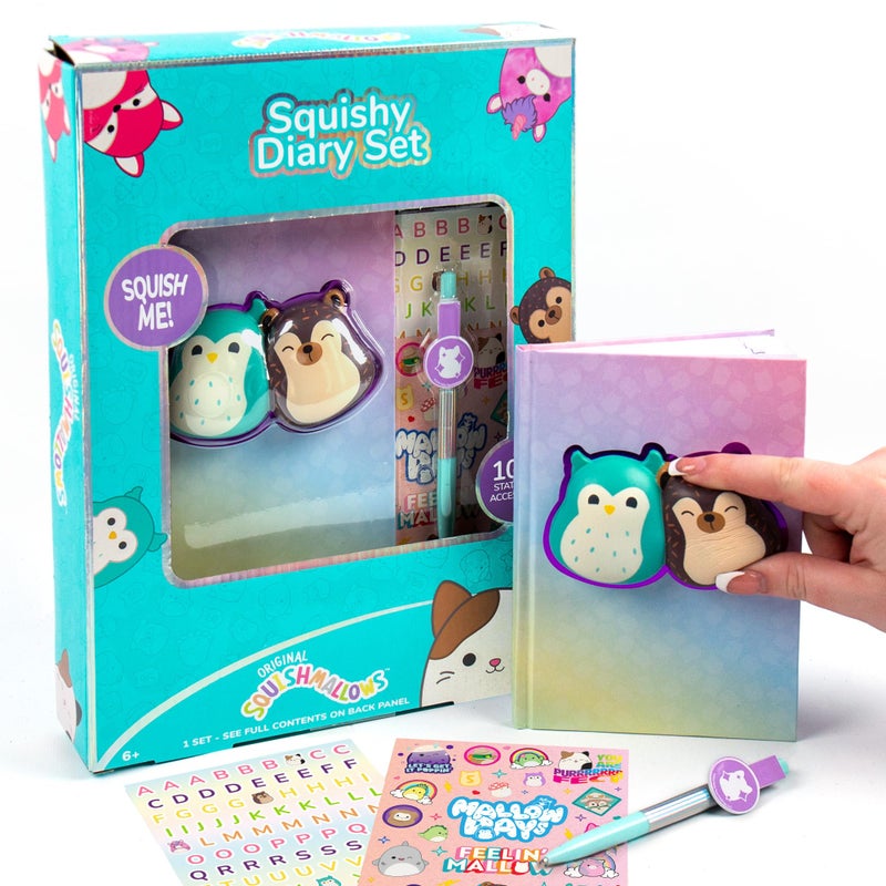 Squishmallows Original Squishy Diary Set Includes 5 x 7 Diary 60 Sheets Kawaii Stickers Pen Fun Journaling Kit Sketchbook for Kids School Supplies Journal for Girls - Image 4