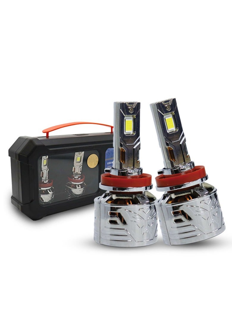 Generic LED headlight, H4/9003 Driving Fog Bulbs, 22000LM Super Bright, H4 Bulbs, Easy Plug-N-Play or Fog Bulbs, 6500K Cool White 65000HRS Running Lights with Cooling Fan, Pack of 2  - Image 1