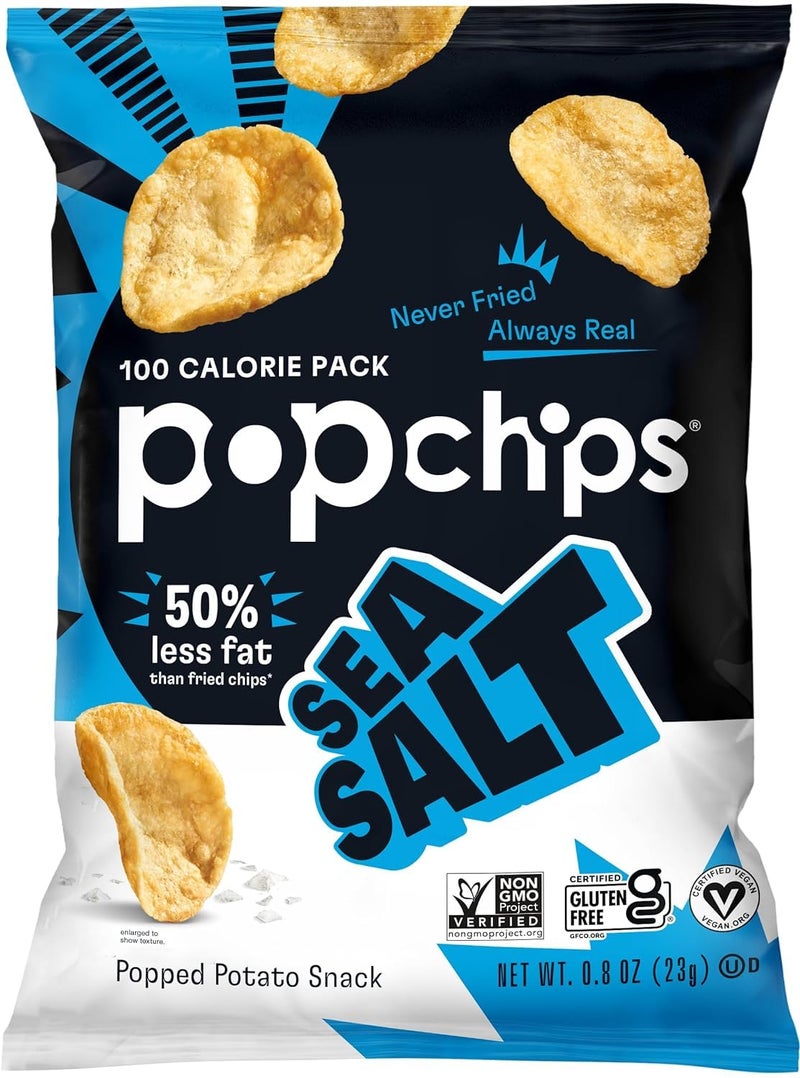 Popchips Potato Chips Variety Pack, Single Serve 0.8 Ounce Bags (Pack of 24), 4 Flavors: 8 Sea Salt, 8 BBQ, 4 Sour Cream & Onion, 4 Salt & Vinegar - Image 5