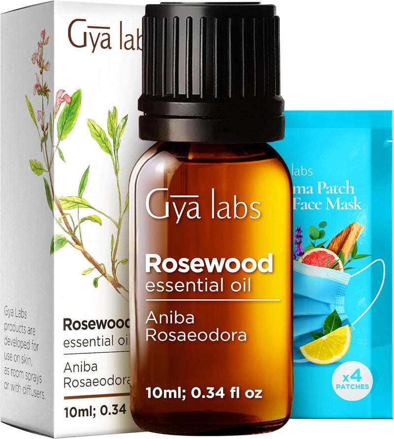 Gya Labs Rosewood Essential Oil - 0.34 Fl Oz - for Hair, Skin, Diffuser, Aromatherapy & DIY Candle Making Scent - Image 1