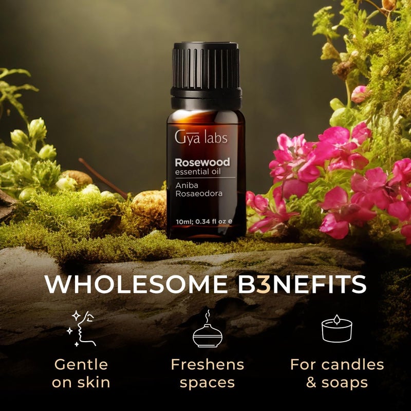 Gya Labs Rosewood Essential Oil - 0.34 Fl Oz - for Hair, Skin, Diffuser, Aromatherapy & DIY Candle Making Scent - Image 5