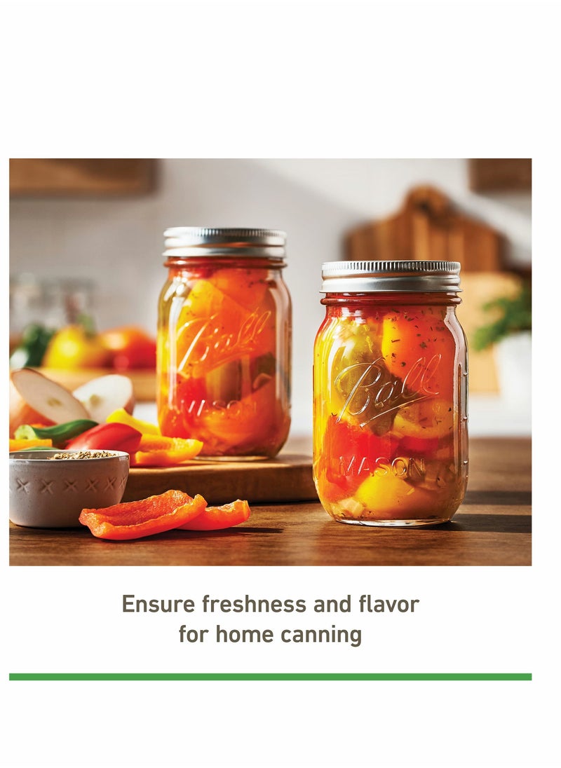 SYOSI Ball Wide Mouth Mason Jars (16 oz/Capacity) [6 Pack] with Airtight lids and Bands. For Canning, Fermenting, Pickling, Decor - Freezing, Microwave And Dishwasher Safe  - Image 2