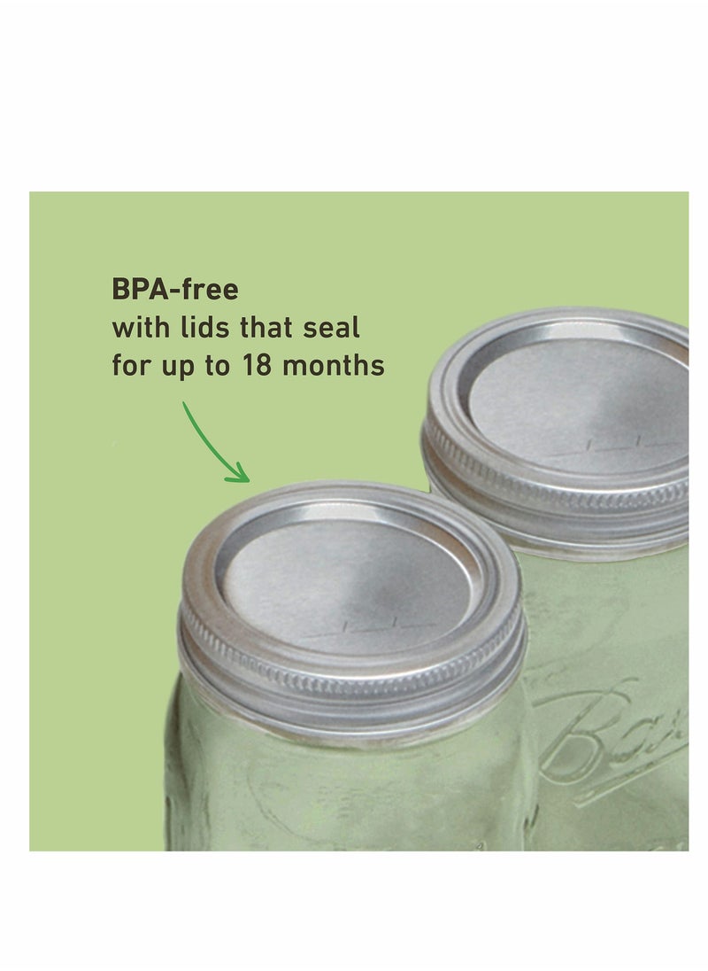 SYOSI Ball Wide Mouth Mason Jars (16 oz/Capacity) [6 Pack] with Airtight lids and Bands. For Canning, Fermenting, Pickling, Decor - Freezing, Microwave And Dishwasher Safe  - Image 5