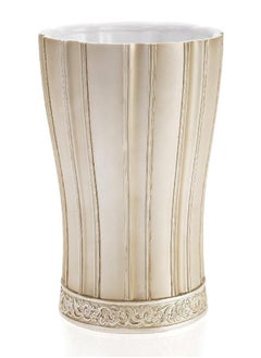 Creative Scents Bathroom Trash Can - Decorative Bathroom Wastebasket - Durable Waste Bin - Space Friendly Waste Basket for Bathroom, Powder Room, Bedroom Or Living Room Decor - Victoria Style (Beige)