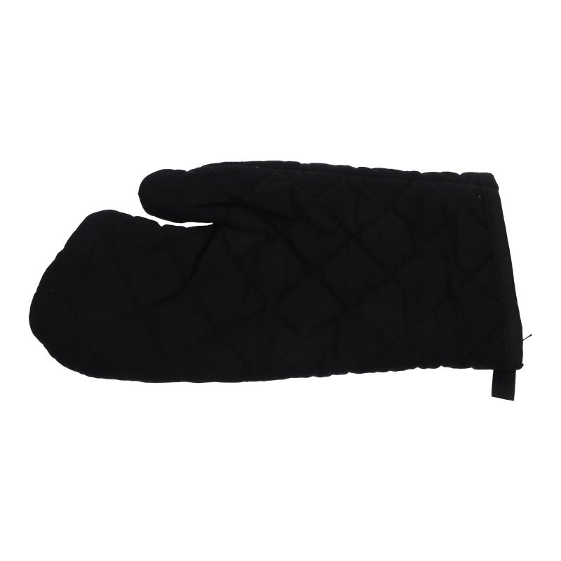 Black Thick Cotton Heat Resistant Oven Mitt Glove For Baking Grilling Cooking - Image 2