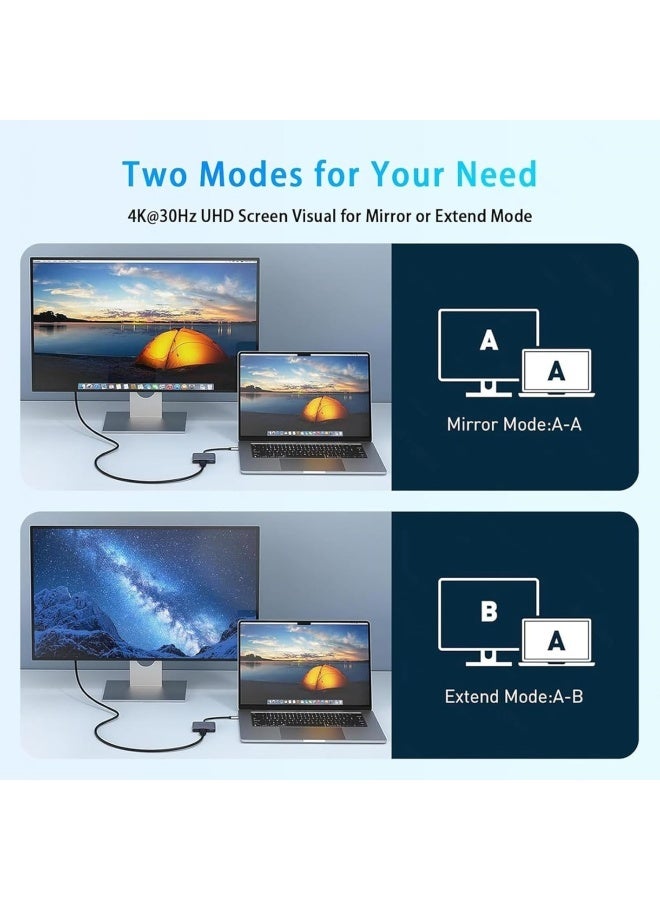 موزع 3 في 1 من النوع C، USB من النوع C إلى HDTV 4K + Type-C PD 100W شحن سريع + USB 3.0 يدعم نقل البيانات بسرعة عالية تصل إلى 5 جيجابت في الثانية (5120 ميجابت في الثانية) محول متعدد المنافذ - Image 5