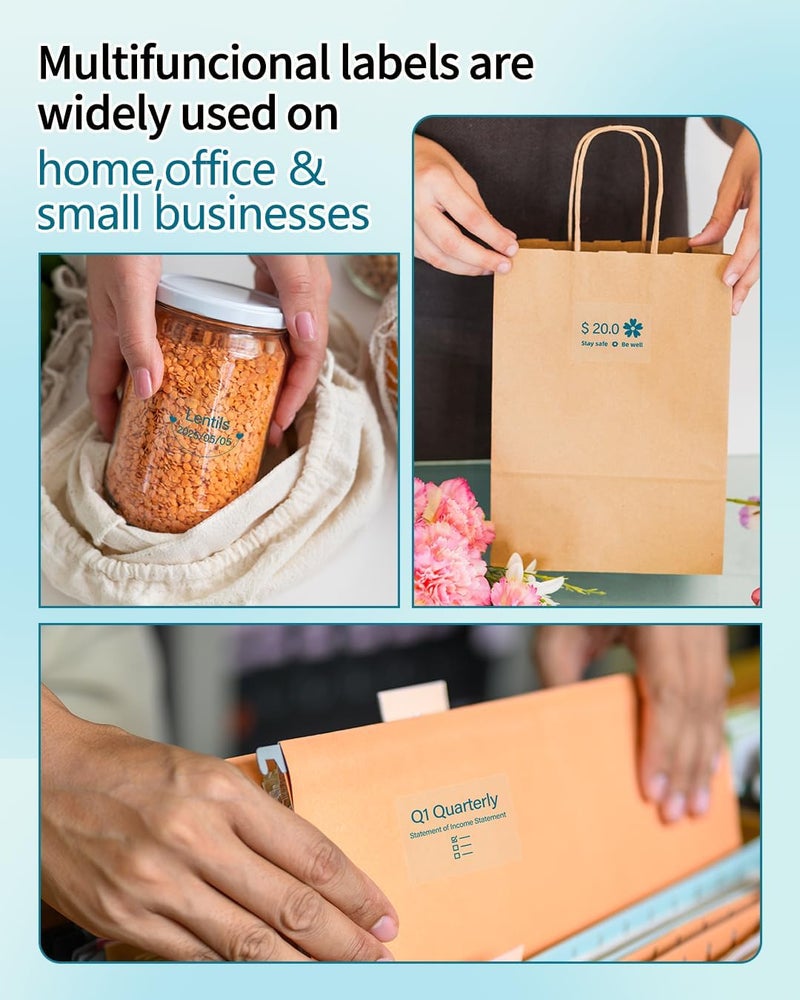 phomemo Thermal Labels- Green On Clears Sticker Label For M110/M221/M220/M120/M200 Label Printer,1.57"X1.18"(40X30Mm),230 Labels/Roll, For Barcode/Address/Mailing/Logo/Business/Home Tag - Image 4