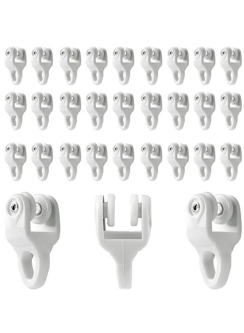 Generic Ceiling Curtain Track, 50 Pcs Ceiling Curtain Track Gliders - Flexible Rollers for RV, Shower, Hospital, and Window Curtain Tracks  - Image 1
