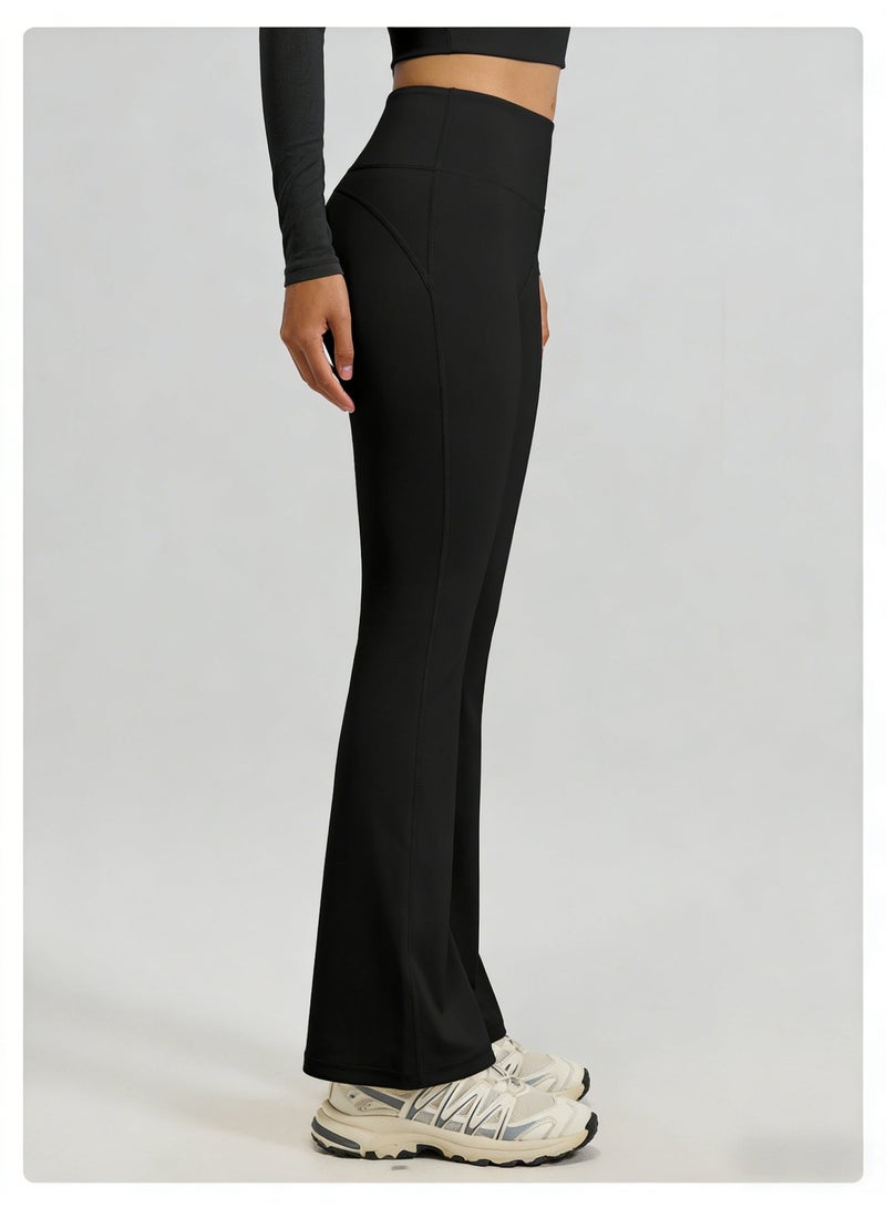 Gymshark Women's Black High-Waisted Flared Performance Leggings - Image 4