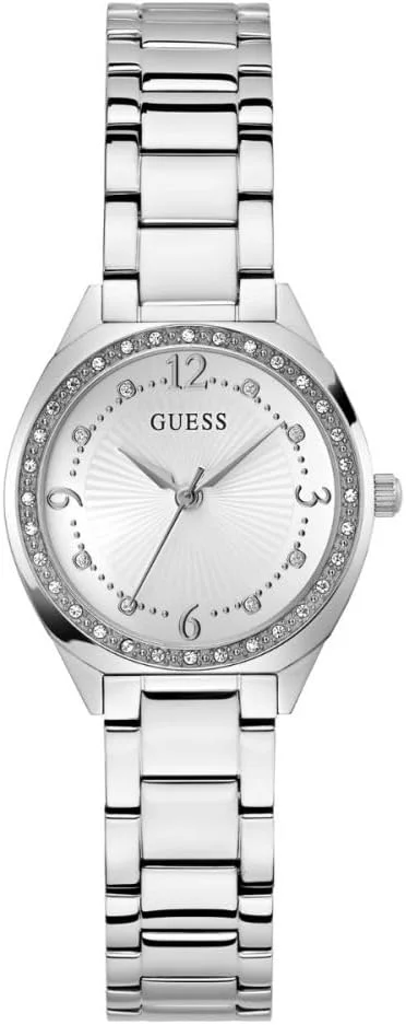 جس GUESS Ladies Silver Tone Analog Watch