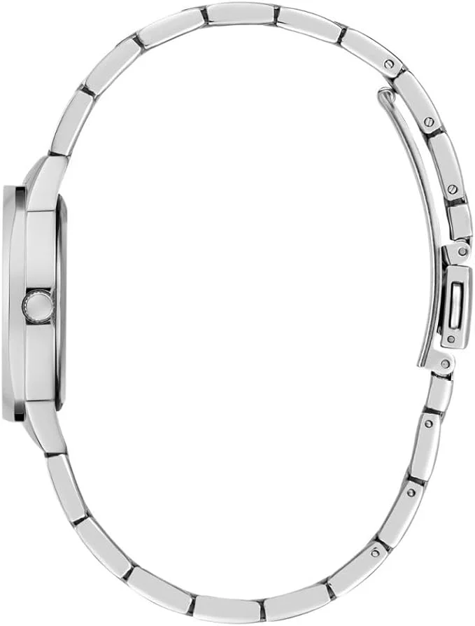 جس GUESS Ladies Silver Tone Analog Watch