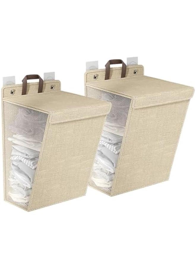 HOOKOR - Laundry Basket with Lid, Foldable Laundry Baskets for Storage Clothes Toys, Laundry Bag Washing Bin Clothes Organizer Basket (35-02L) - Image 1