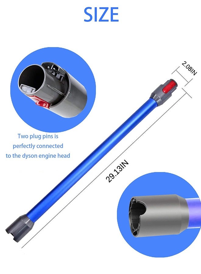 إي وورلد أنبوب تمديد مكنسة قابل للتوسيع مع زر تحرير سريع، عصا استبدال ملحق لمكانس العصا اللاسلكية V7 V8 V10 V11 V15، متوافق مع طرازات دايسون (أزرق) - Image 2