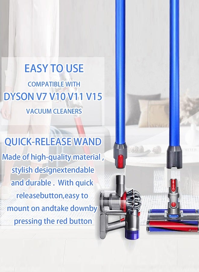 إي وورلد أنبوب تمديد مكنسة قابل للتوسيع مع زر تحرير سريع، عصا استبدال ملحق لمكانس العصا اللاسلكية V7 V8 V10 V11 V15، متوافق مع طرازات دايسون (أزرق) - Image 3