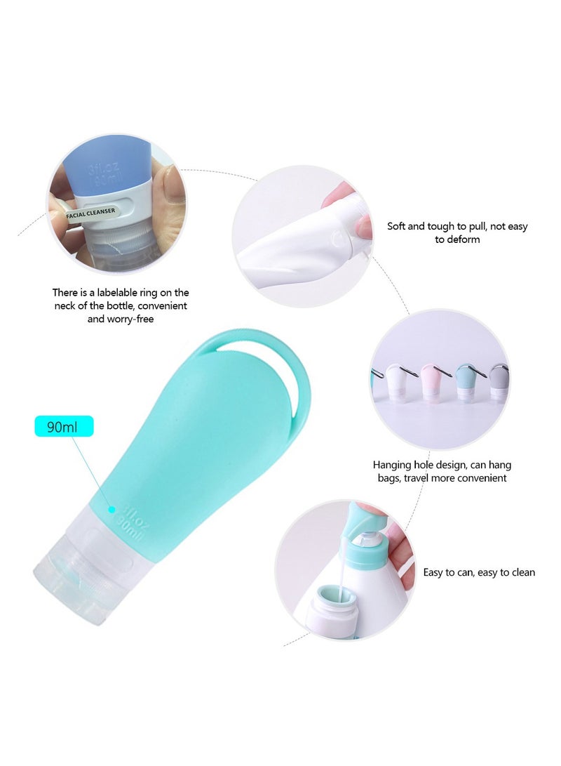 KASTWAVE 21 Pack Leak Proof Silicone Travel Bottles Set, ELECDON TSA Approved Leak Proof Squeezable Containers for Toiletries, Travel Size Accessories and Shampoo Conditioner Bottles with Tags (BPA Free) - Image 2