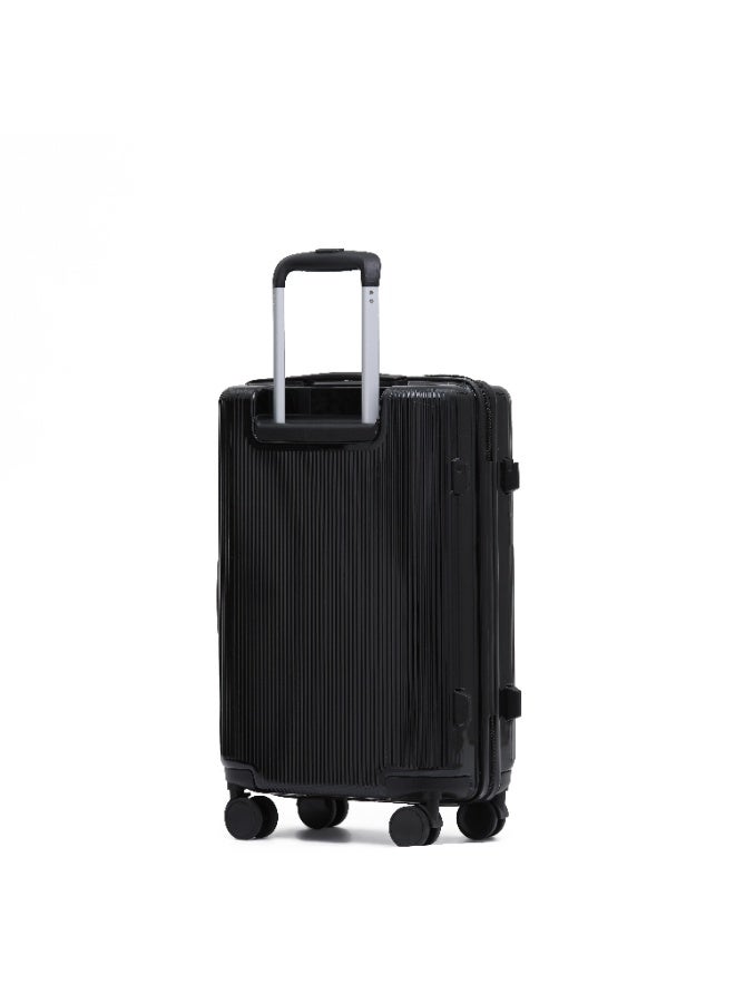 LIGHTGO 7624 black 20" carry-on cabin Suitcase luggage with TSA Lock travel case YKK zipper power bank pocket 100% PC light weight luggage - Image 5