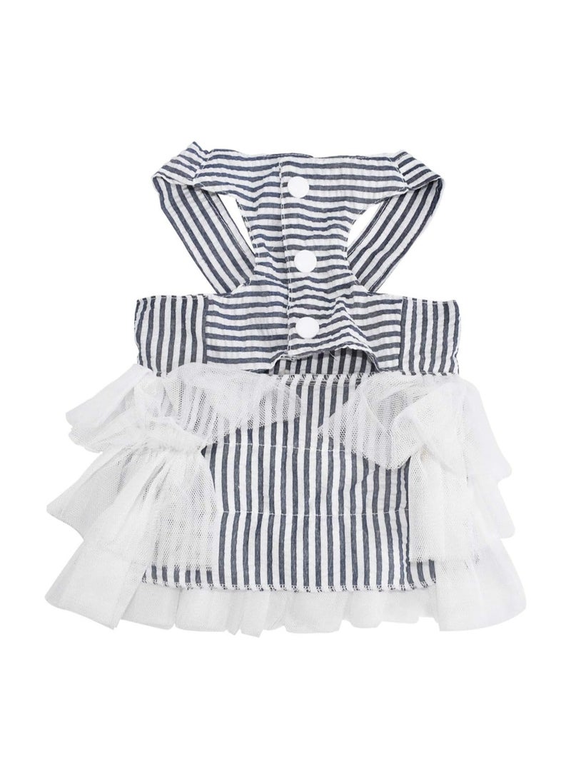 SYOSI Pet Dog Dresses Striped Mesh Puppy Dog Vest Tutu Princess Dress Skirt with Bowknot for Small Breed Dogs Cats Doggy Apparel Supplies (Small)  - Image 2