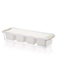 Chowe 4 Compartment Storage Box 37.5x14.4x6.5 cm  Ivory