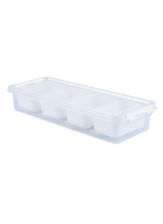 Pan Home - Chowe 4 Compartment Storage Box 37.5x14.4x6.5 cm  Ivory - Image 1