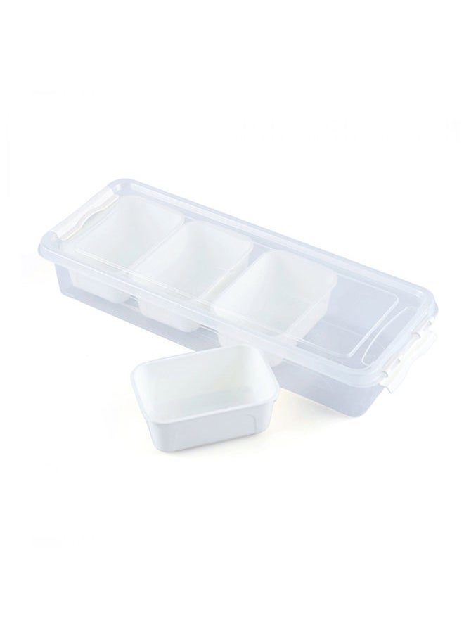 Pan Home - Chowe 4 Compartment Storage Box 37.5x14.4x6.5 cm  Ivory - Image 1
