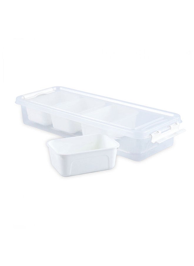 Pan Home - Chowe 4 Compartment Storage Box 37.5x14.4x6.5 cm  Ivory - Image 1
