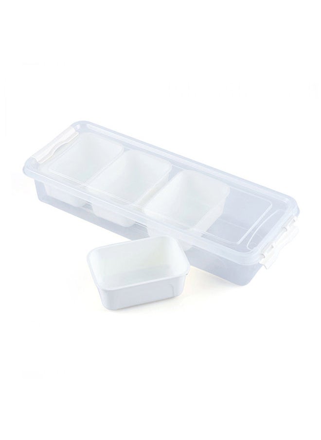 Pan Home - Chowe 4 Compartment Storage Box 37.5x14.4x6.5 cm  Ivory - Image 1
