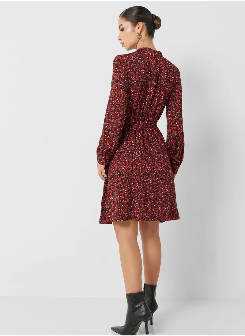 French Connection Belted Button Detail Shirt Dress