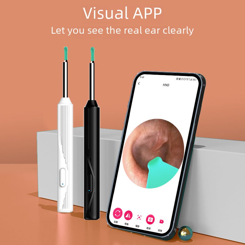Wholesale cross-border children NE17 visual ear pick ear pick wireless cleaning endoscope HD ear pick artifact(NE17 black split spoon head with 8-piece set) - Image 5