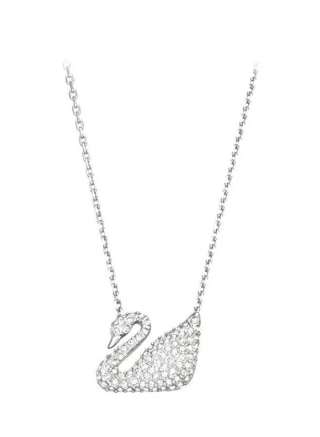 Swan Rhodium Plated Necklace  - Image 1
