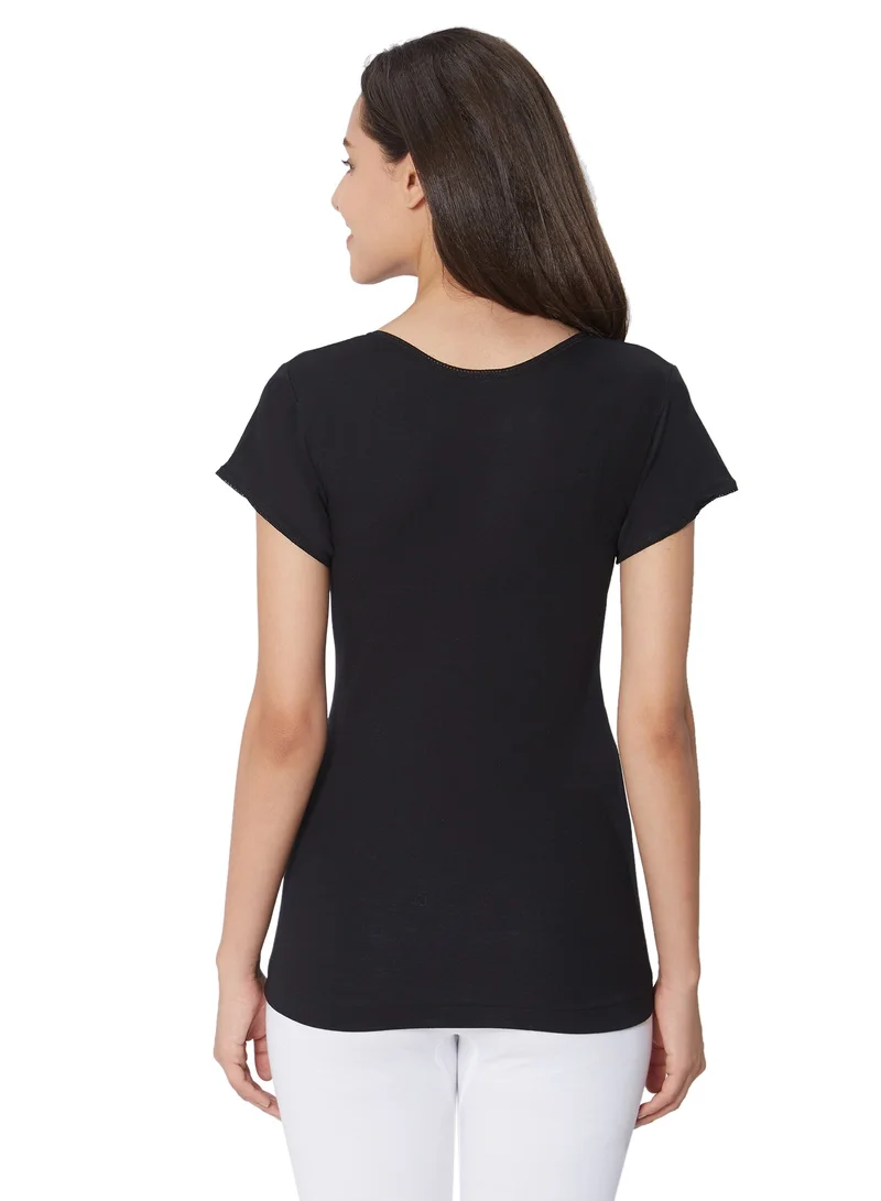 BYC WOMEN'S COTTON UNDERSHIRT (PACK OF 3) - BLACK
