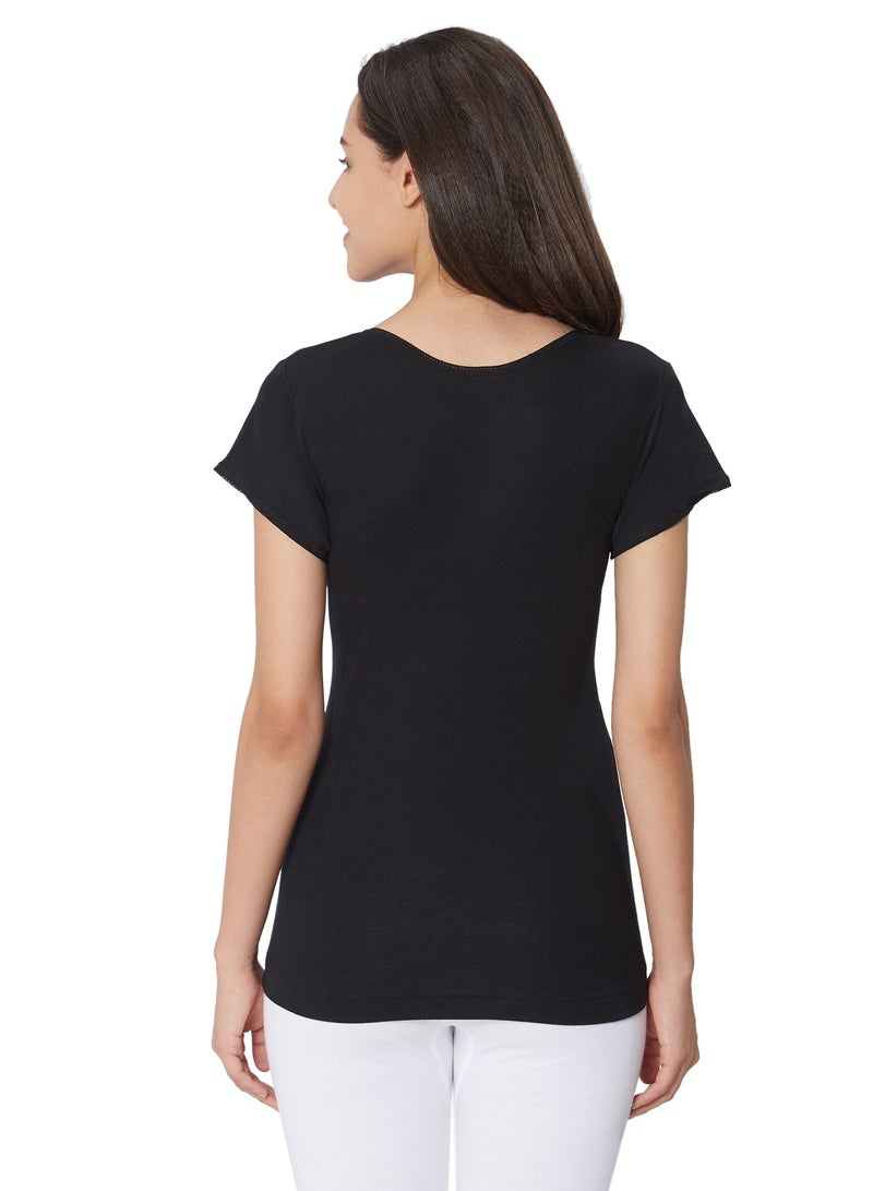 BYC WOMEN'S COTTON UNDERSHIRT (PACK OF 3) - BLACK - Image 5
